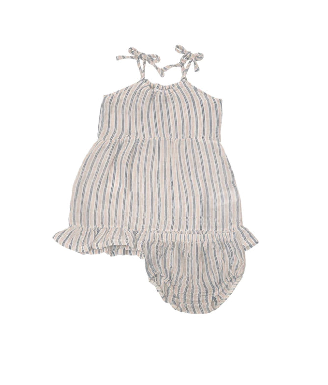 Stripe Navy Twirly Tank Dress & Diaper Cover