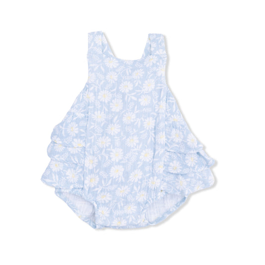 NB Western Daisies Ruffle Sunsuit