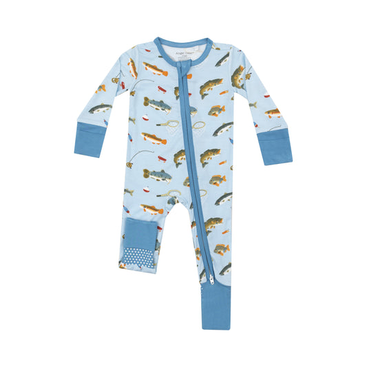 Fishing 2 Way Zipper Romper in Blue