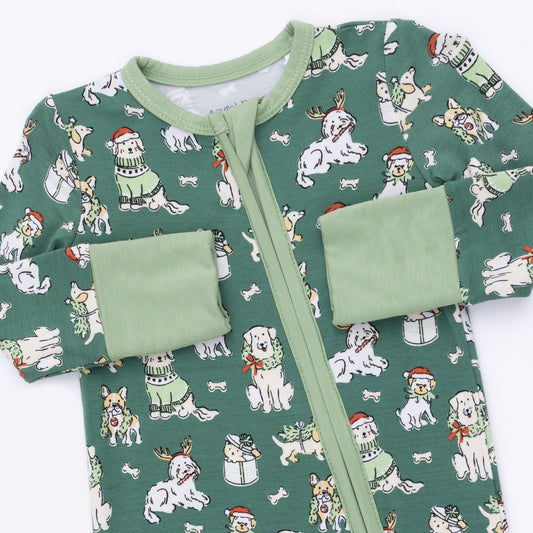 Christmas Dogs Uni Convertible Romper