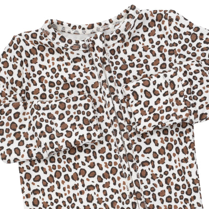 Leopard 2 Way Zipper Footie