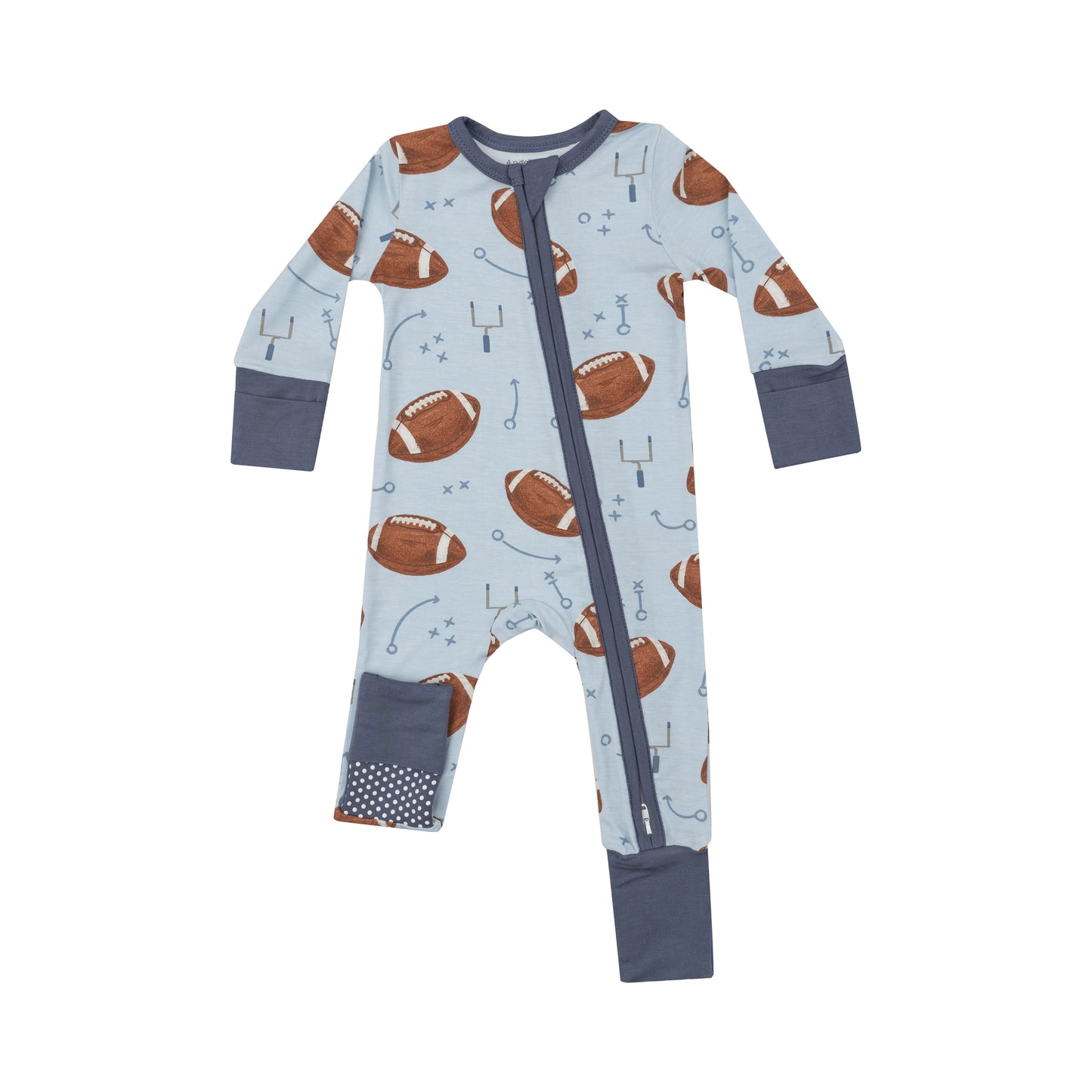 Newborn Footballs 2-Way Zipper Romper