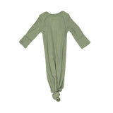 Rib Oil Green Knotted Gown