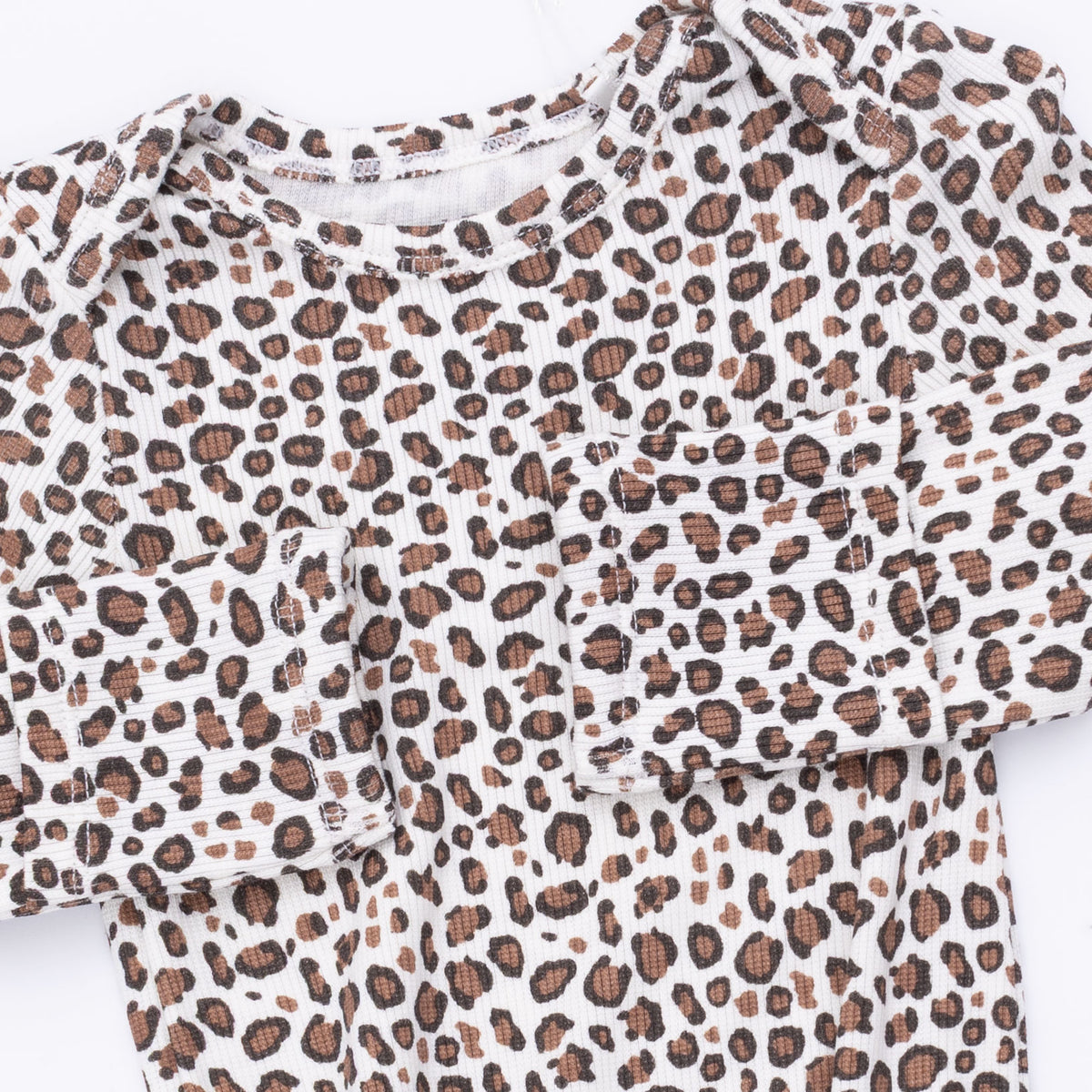 Leopard 2 Way Zipper Footie