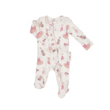 Pink Ballet Ruffle Zip Footie