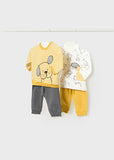 Stripe Puppies Knit Set