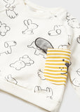 Stripe Puppies Knit Set