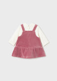 Pink Bear Motif Overall Dress