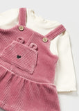 Pink Bear Motif Overall Dress