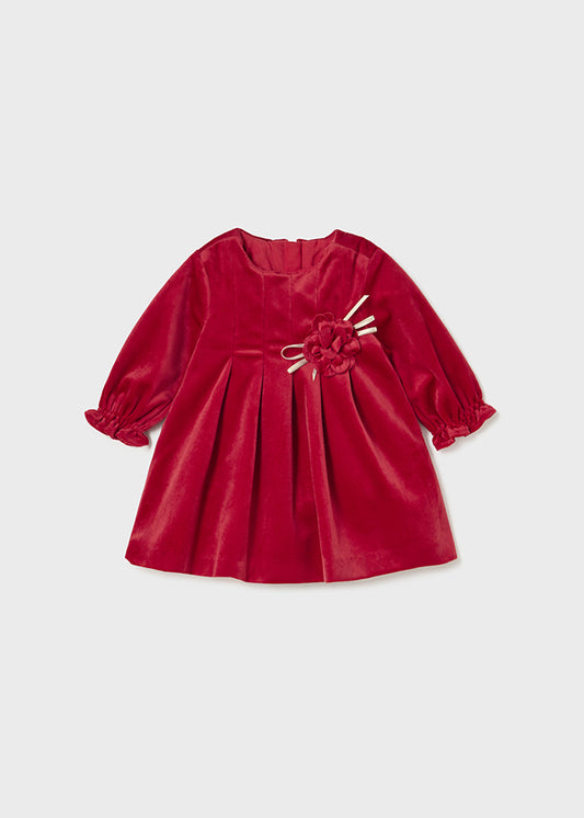 Red Velvet Flower Dress