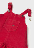 Red Corduroy Overall Skirt