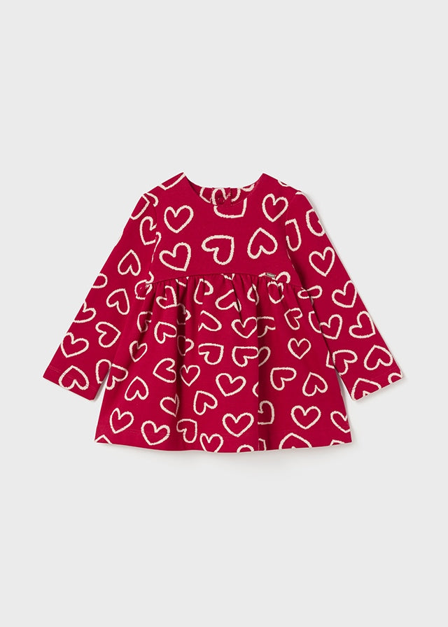Baby Jacquard Red Heart Dress