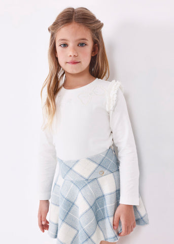 Pearl Applique Long Sleeve Blouse