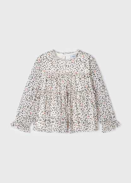 Girl Heart Printed Chiffon Blouse