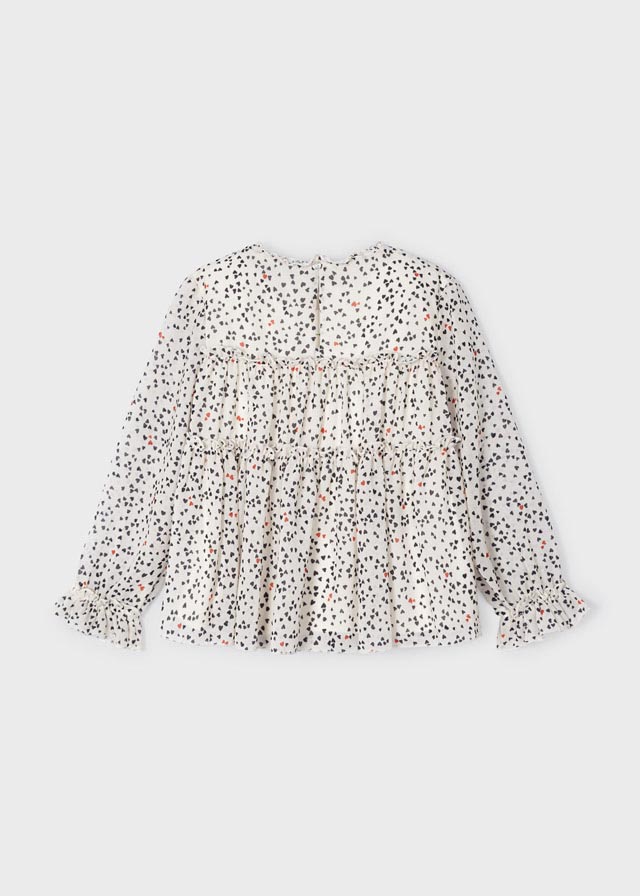 Girl Heart Printed Chiffon Blouse