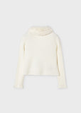 Rib Faux Fur Collar Cardigan