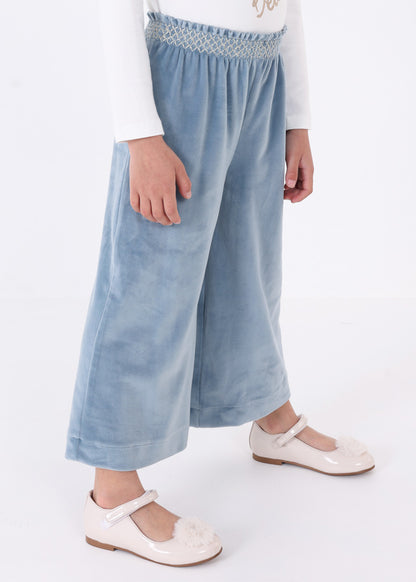 Pull-on Velvet Culotte Pants