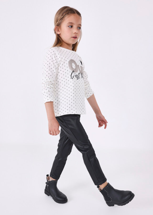 Girls Faux Leather Leggings