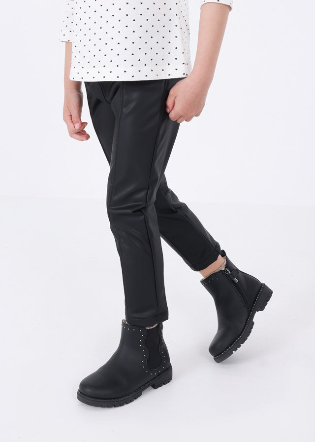 Girls Faux Leather Leggings