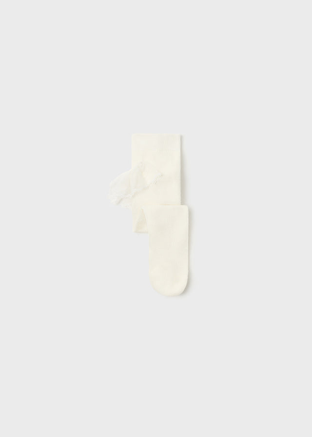 Infant's off white Ruffle Tights