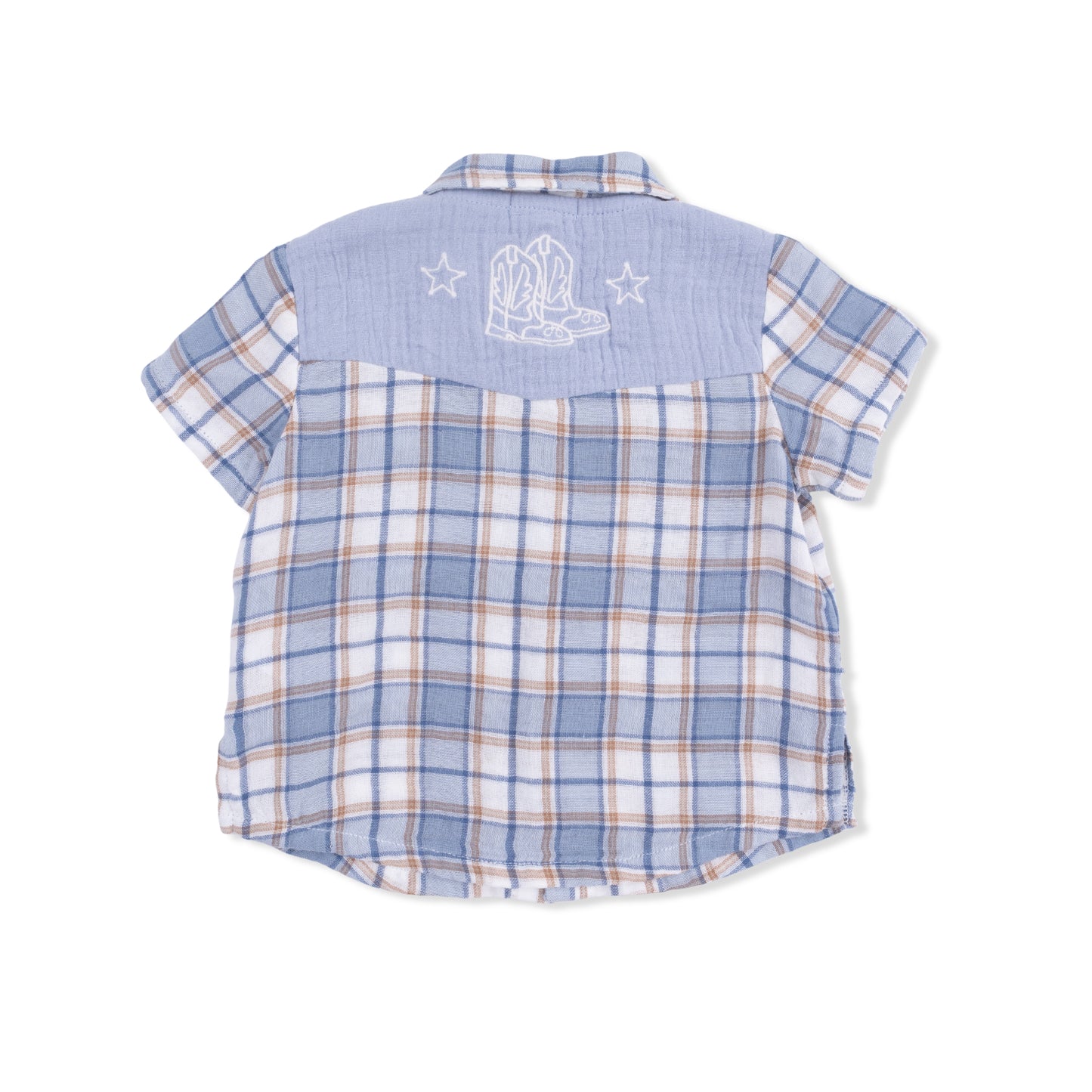 Infant Boy Western Boot Plaid Set