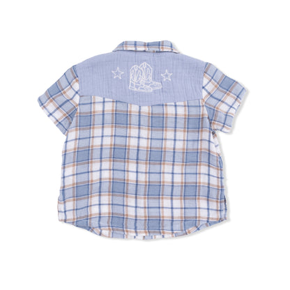 Infant Boy Western Boot Plaid Set