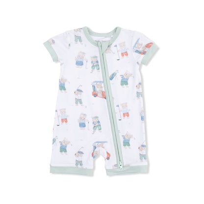 Golfing Teddy Bear Shortie Romper