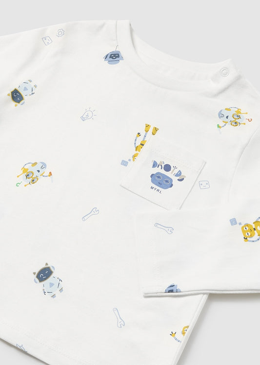 Baby Boy Robots Print T-Shirt