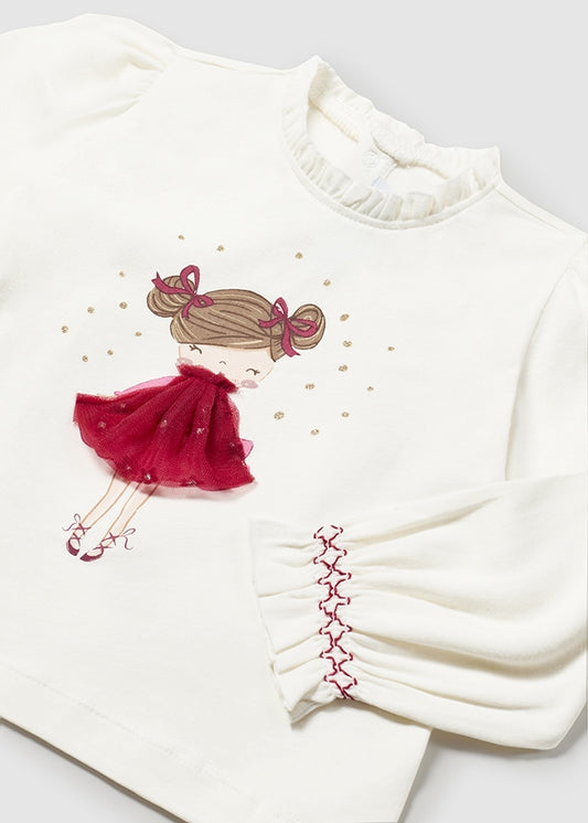 Infant Girls Tulle Applique T-Shirt