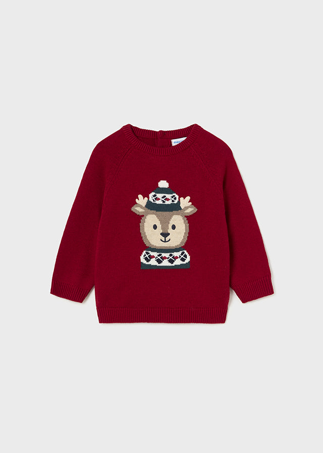 Baby Boy Reindeer Motif Sweater