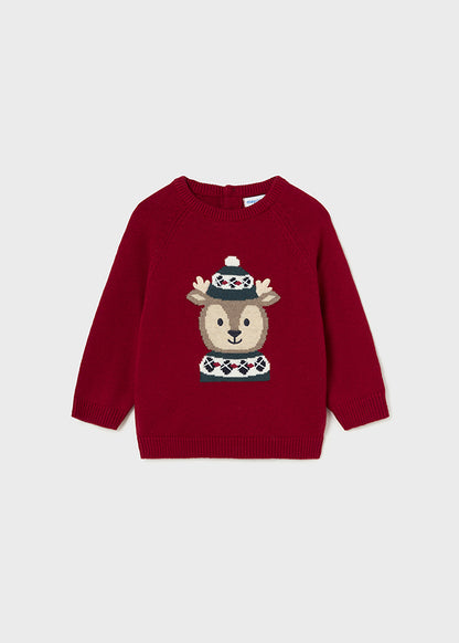 Baby Boy Reindeer Motif Sweater