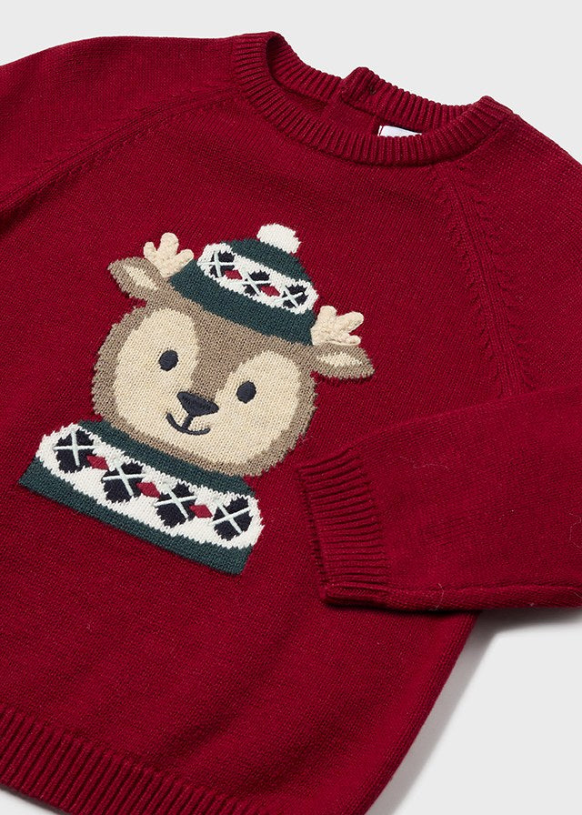 Baby Boy Reindeer Motif Sweater