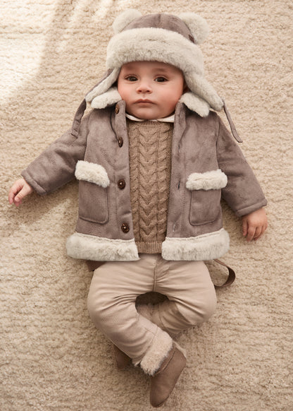 Newborn Double Faced Coat, Cinnamon