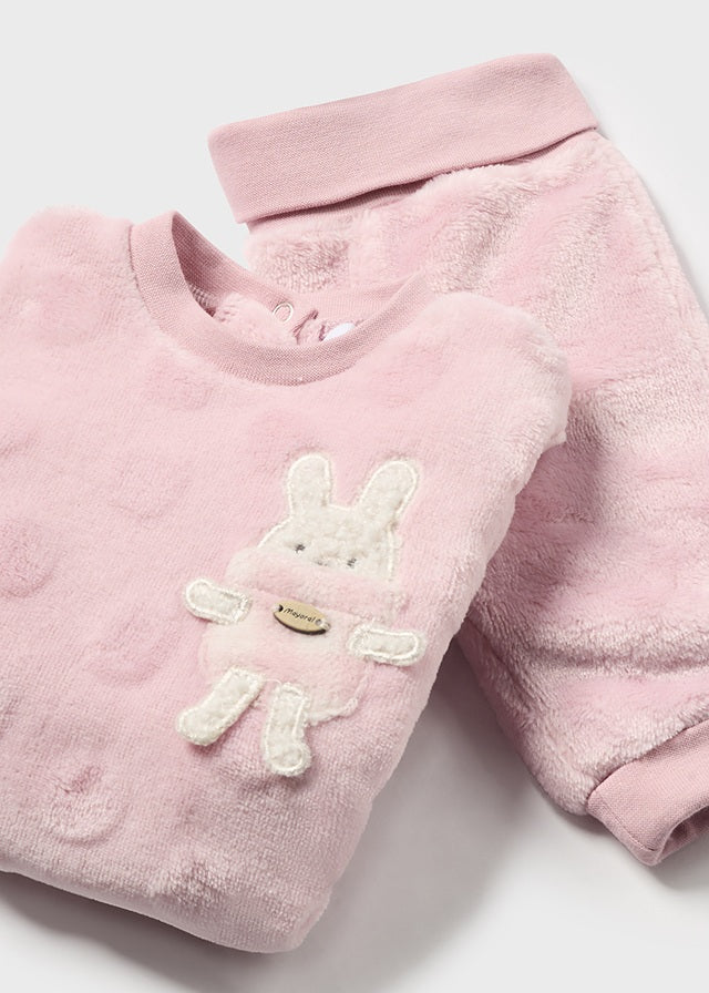 Infant Faux Fur Sweater Set, Blush