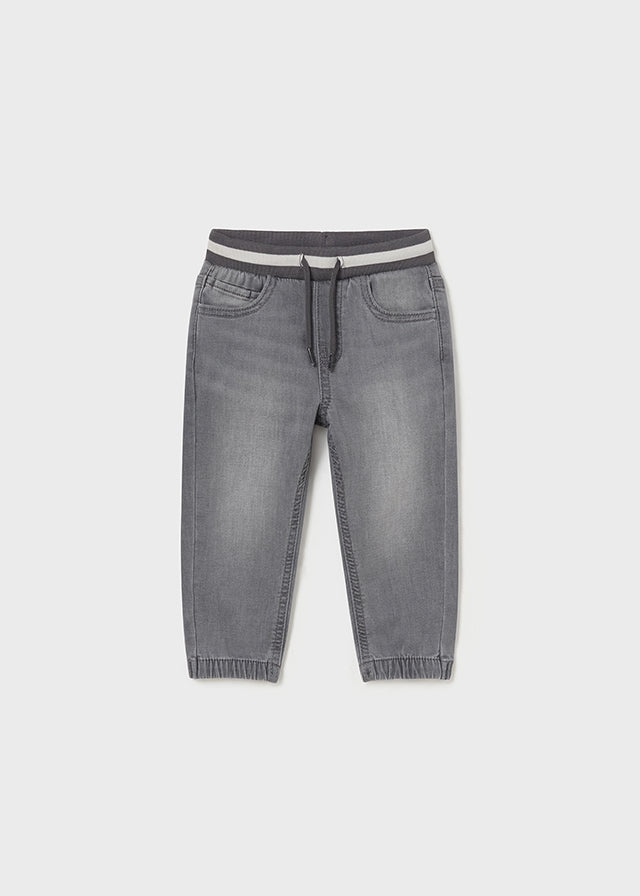 Baby Boys Light Grey Denim Joggers