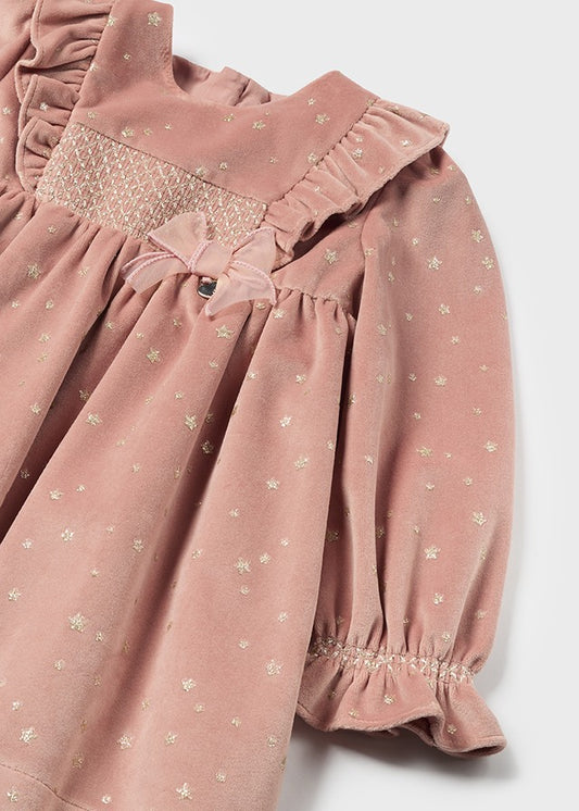 Baby Girl Blush Pink Velvet Dress