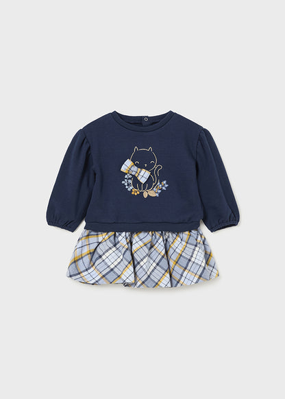 Infant's Checked skirt and Sweater Set, Blue