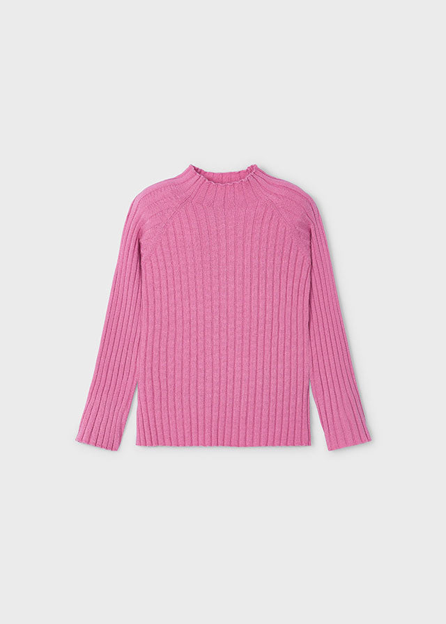 Girl's Ribbed Mock Neck Sweater