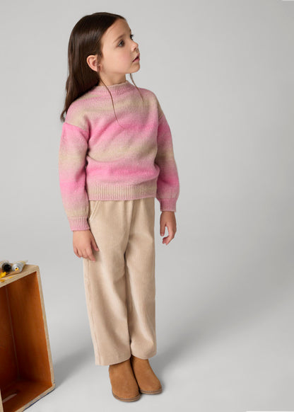 Girl's Gradient striped sweater, Pink