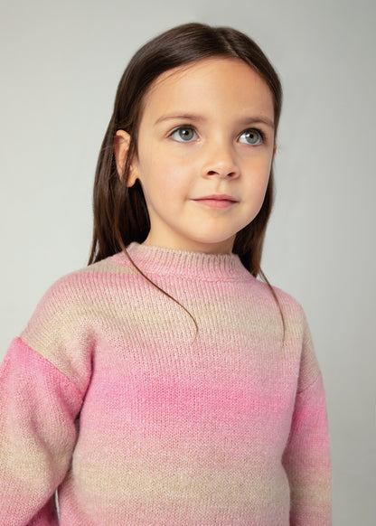 Girl's Gradient striped sweater, Pink