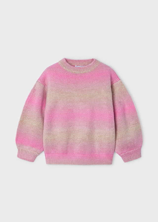 Girl's Gradient striped sweater, Pink