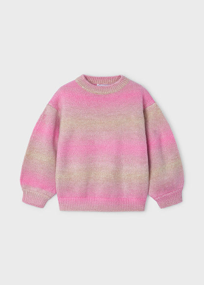 Girl's Gradient striped sweater, Pink