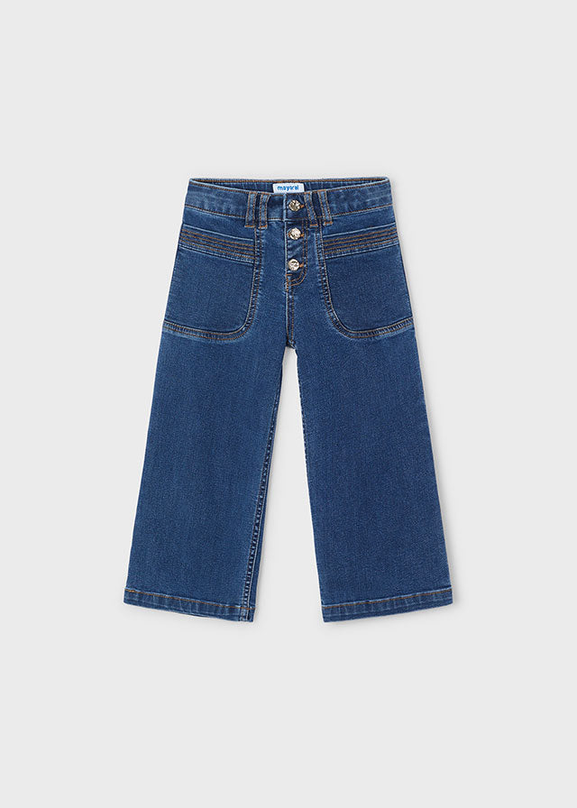 Girls 3 Button Flare Jeans