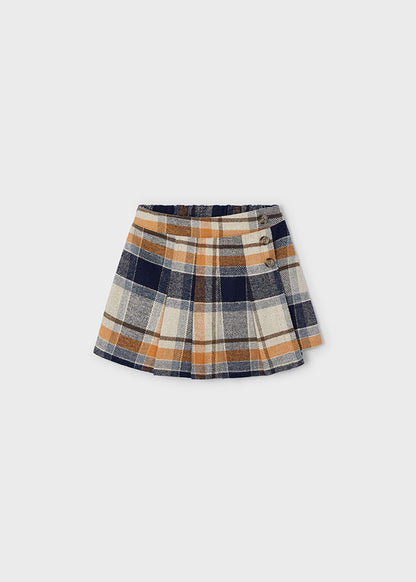 Girls Navy Blue Plaid Skort