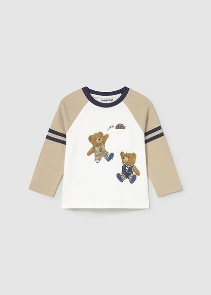 Infant Boy's Tan Bear L/s T-Shirt