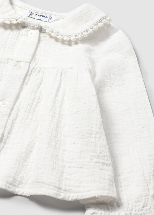 Infant Girl Collard Chiffon Blouse