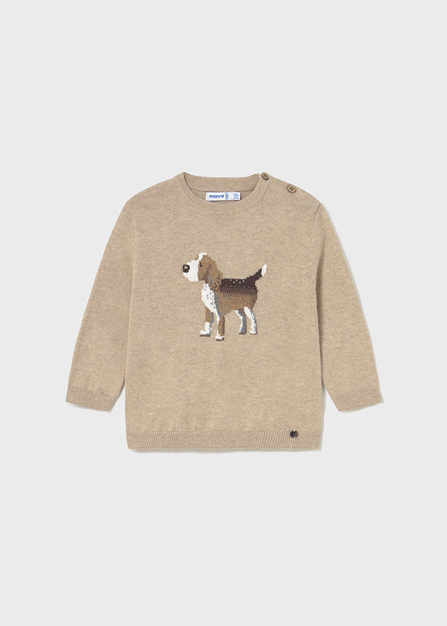 Infant Boy Brown Puppy Sweater