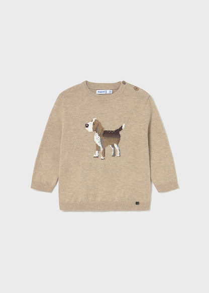 Infant Boy Brown Puppy Sweater