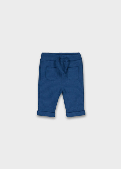 Newborn Ribbed Knit Blue Pants