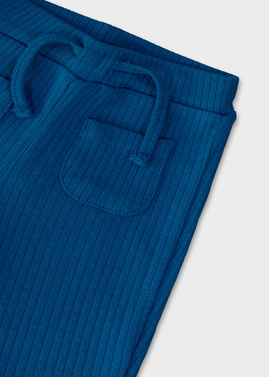 Newborn Ribbed Knit Blue Pants